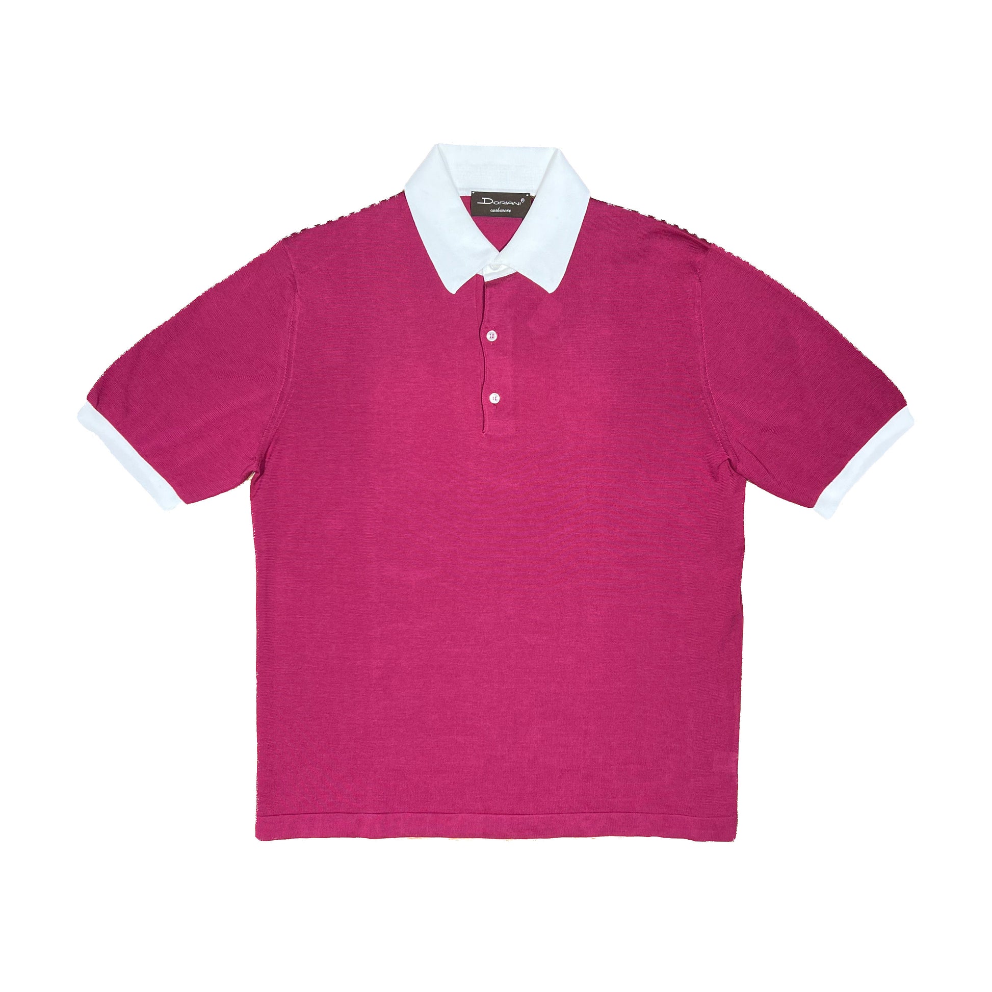 Polo fucsia con cuello blanco Doriani