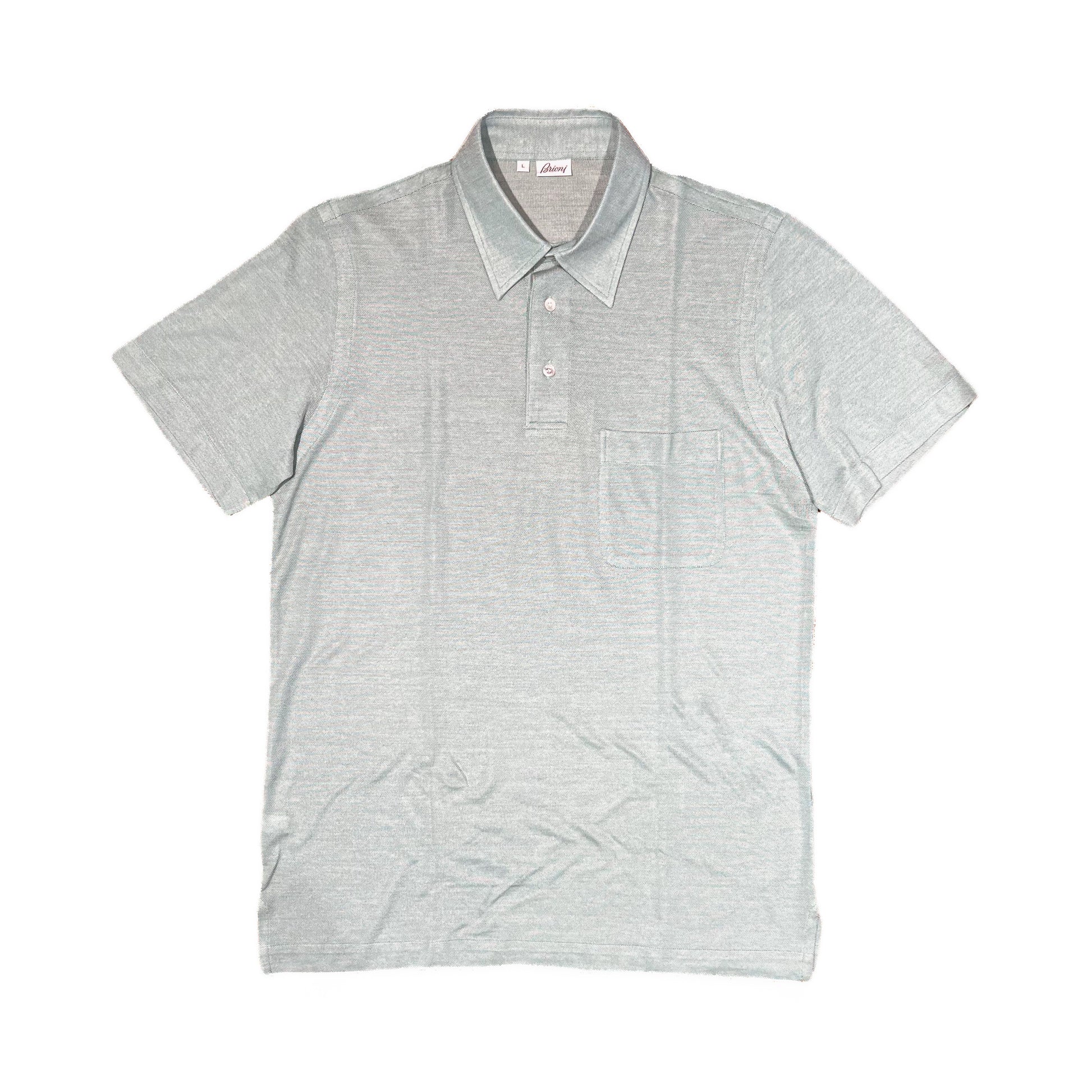 Polo verde claro con bolsillo Brioni
