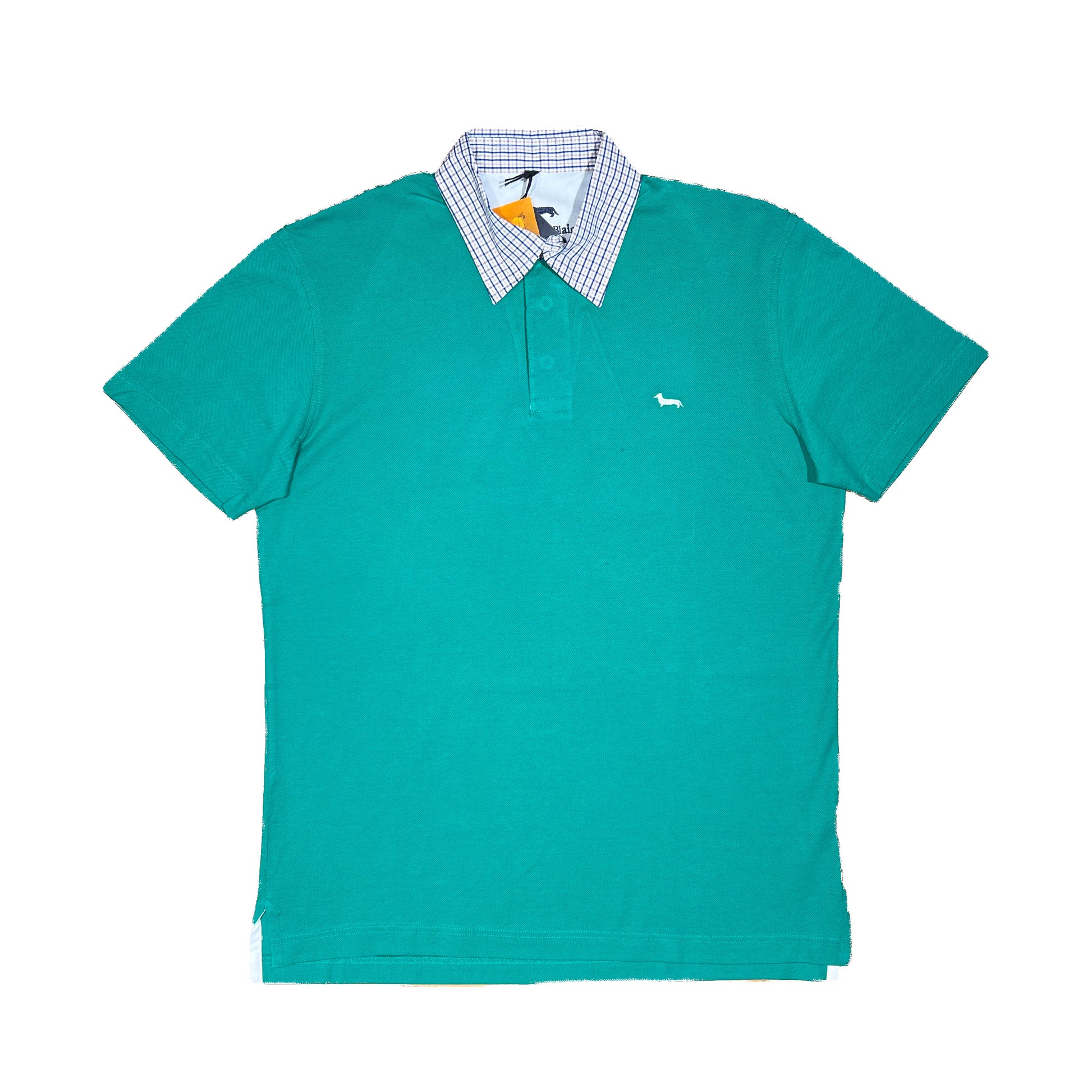 Polo verde con cuello a cuadros Harmont & Blaine