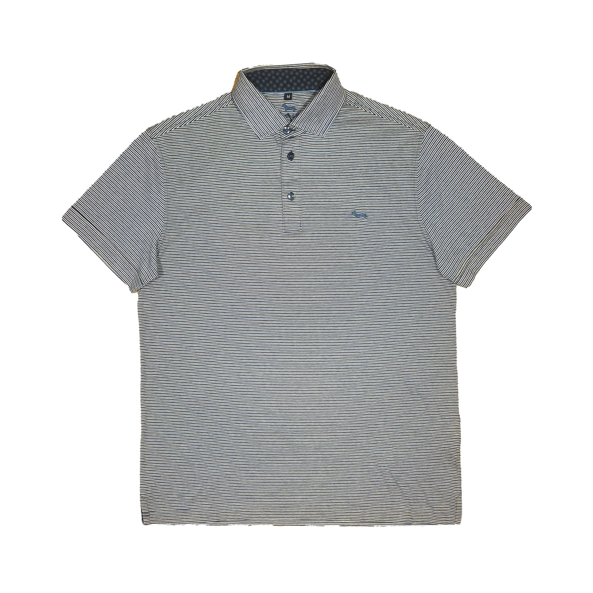 Polo de rayas azul marino y blanco Harmont & Blaine
