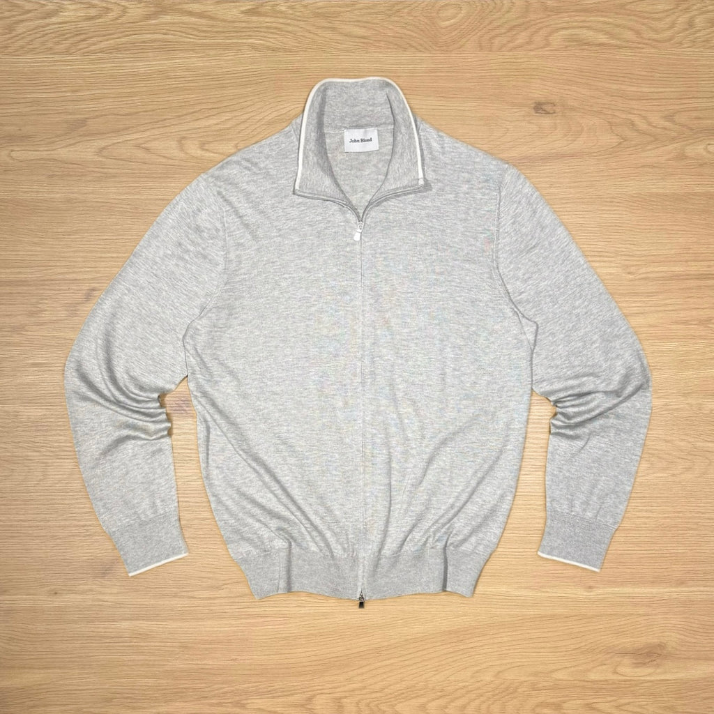 Silk-Cotton JB Full-Zip Sweater
