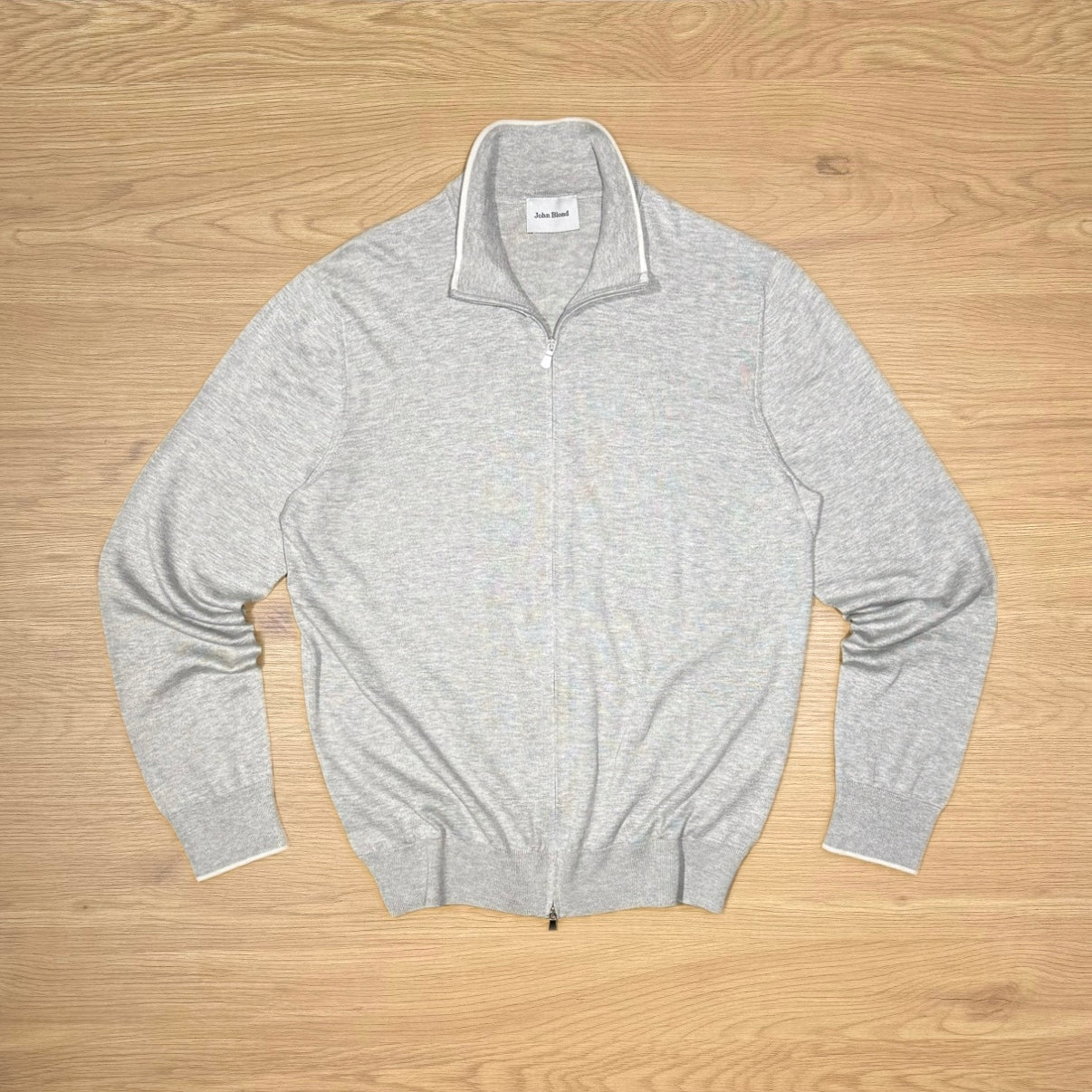 Silk-Cotton JB Full-Zip Sweater