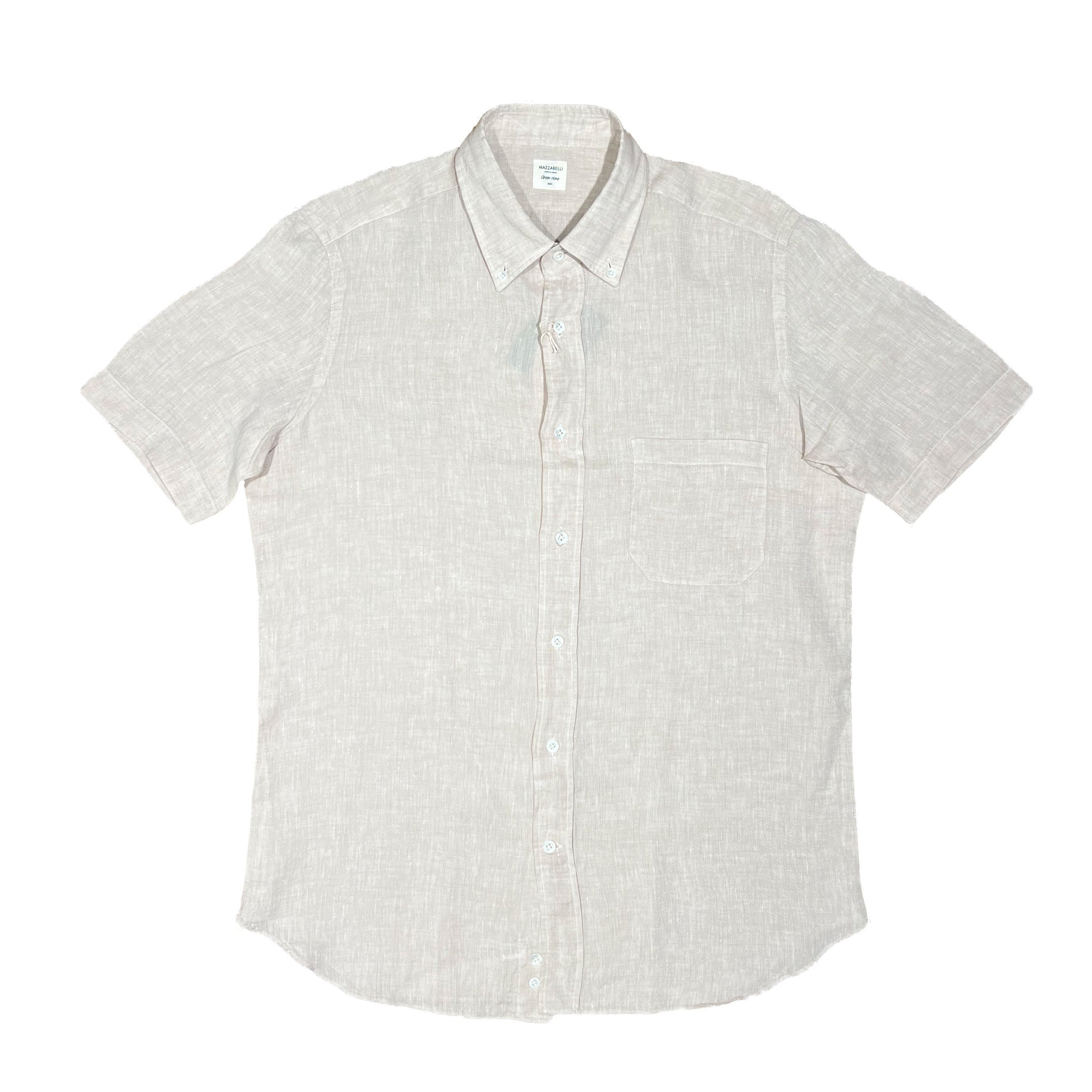 Camisa de lino beige claro Mazzarelli
