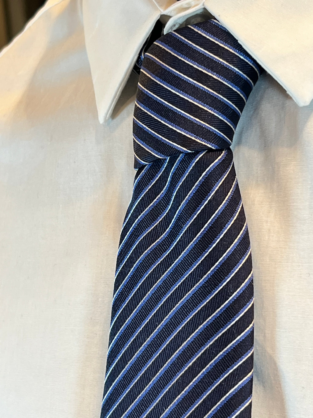 Corbata de Seda Corneliani (Rayas Marinas Clásicas)