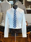 Corbata de Seda Canali (Textura y Rayas en Tonos Azules)