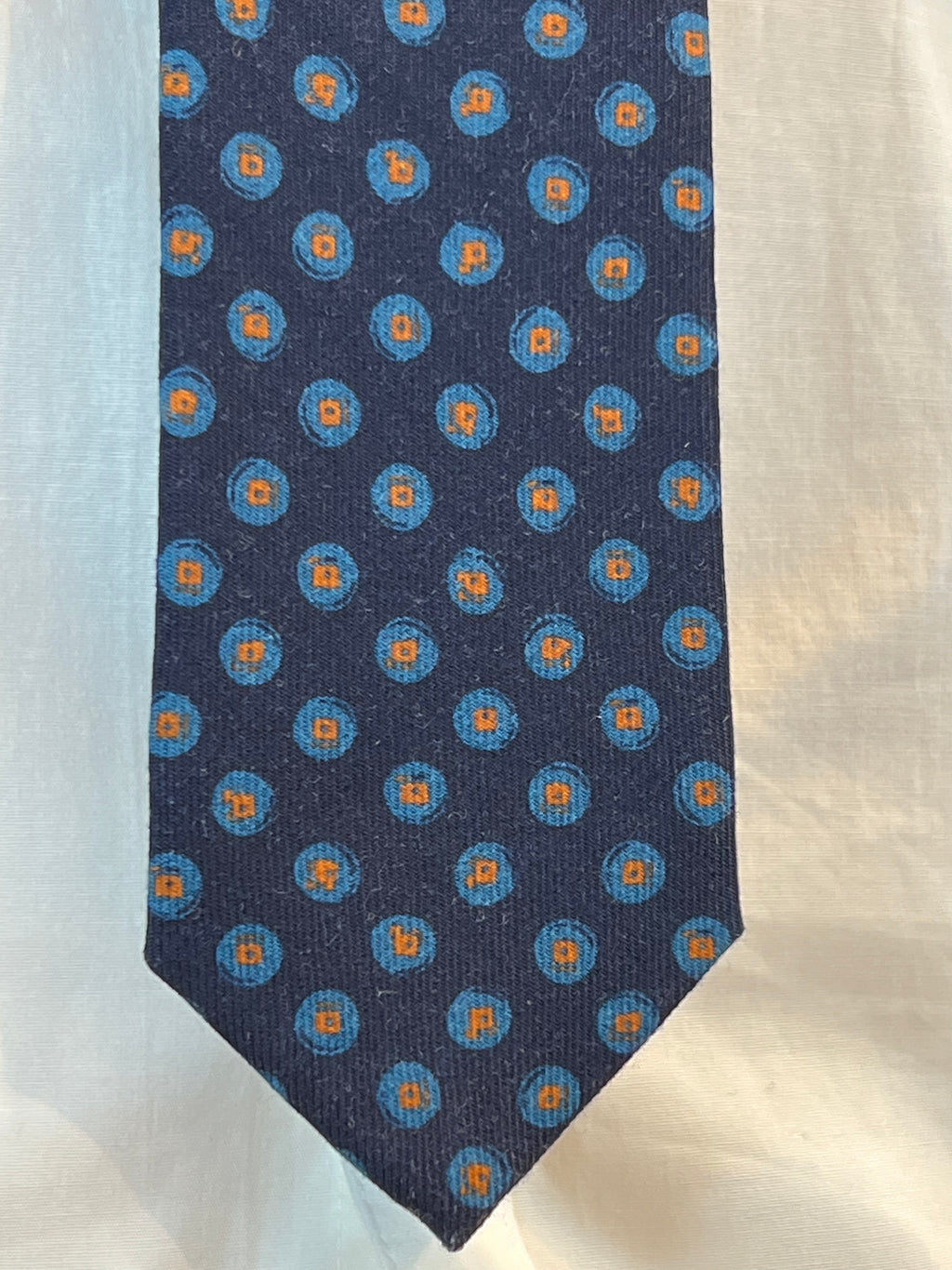 Corbata de Lana Virgen Corneliani (Lunares Naranja)