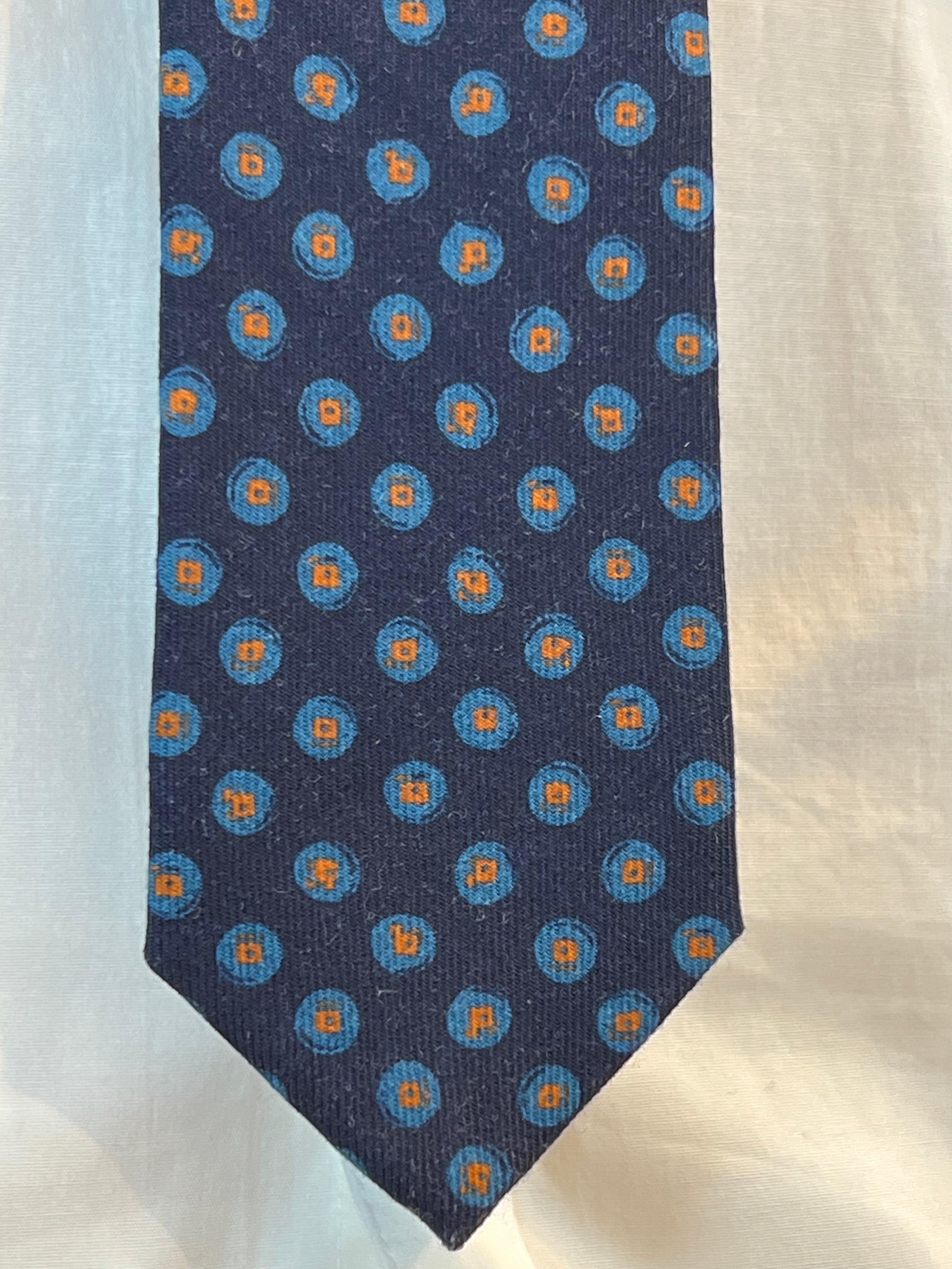 Corbata de Lana Virgen Corneliani (Lunares Naranja)