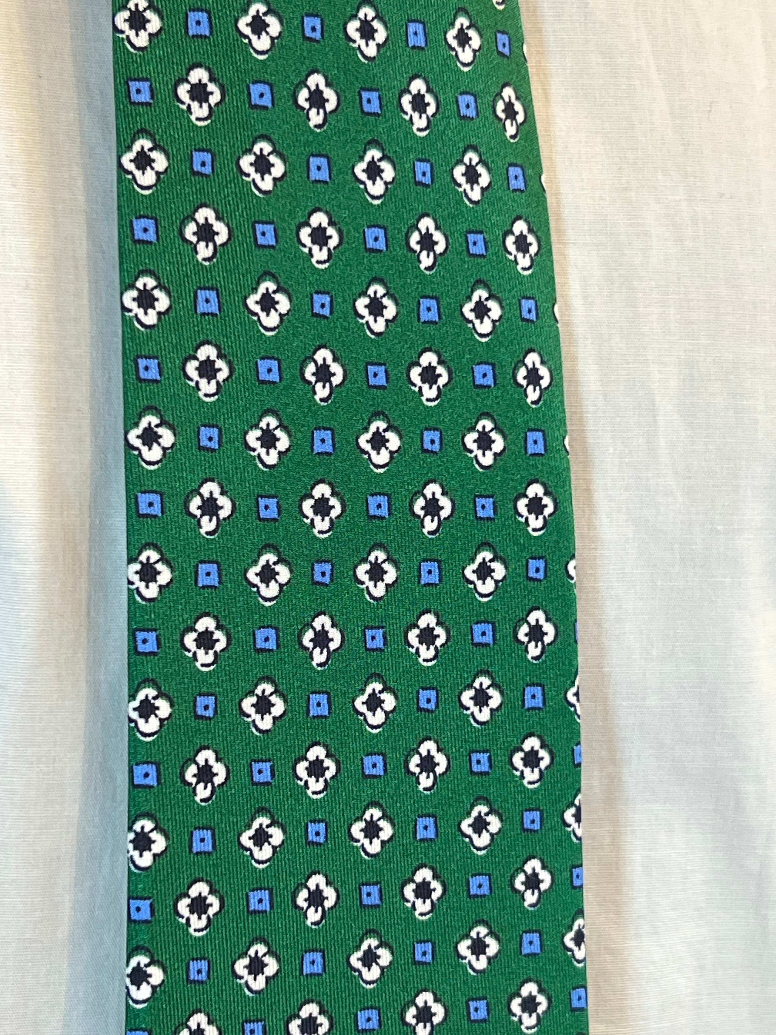 Corbata de Seda John Blond (Fantasía Verde y Azul)