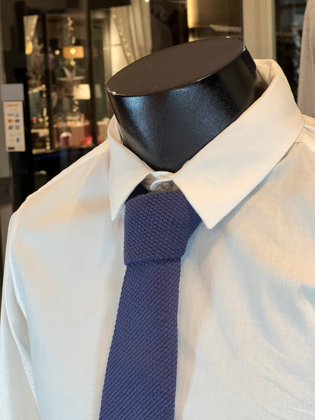 JB Knitted Pure Silk Tie (Navy Blue)