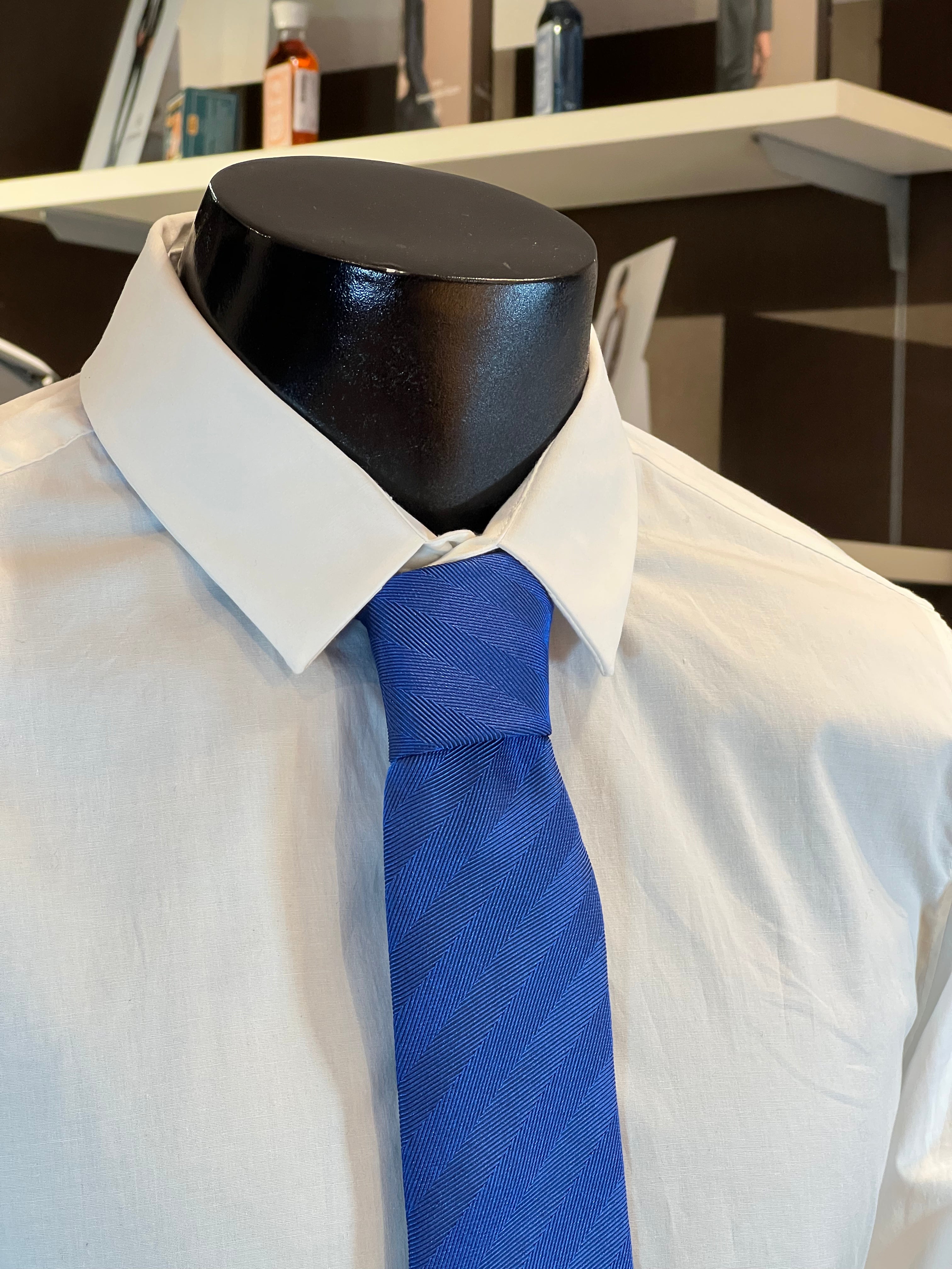 Corbata Atelier F&B Genève de Seda Pura (Azul Rey con Espiga)