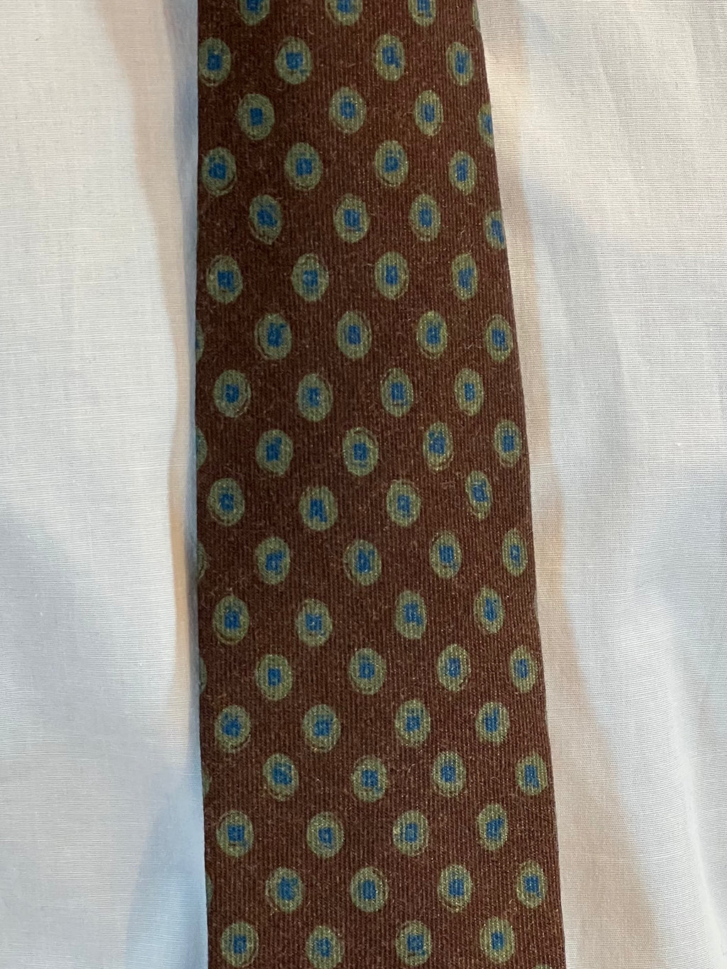 Corbata Corneliani de Lana Virgen (Lunares en Marrón)