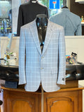 Americana de lana virgen Ermenegildo Zegna – Cuadro ventana gris claro