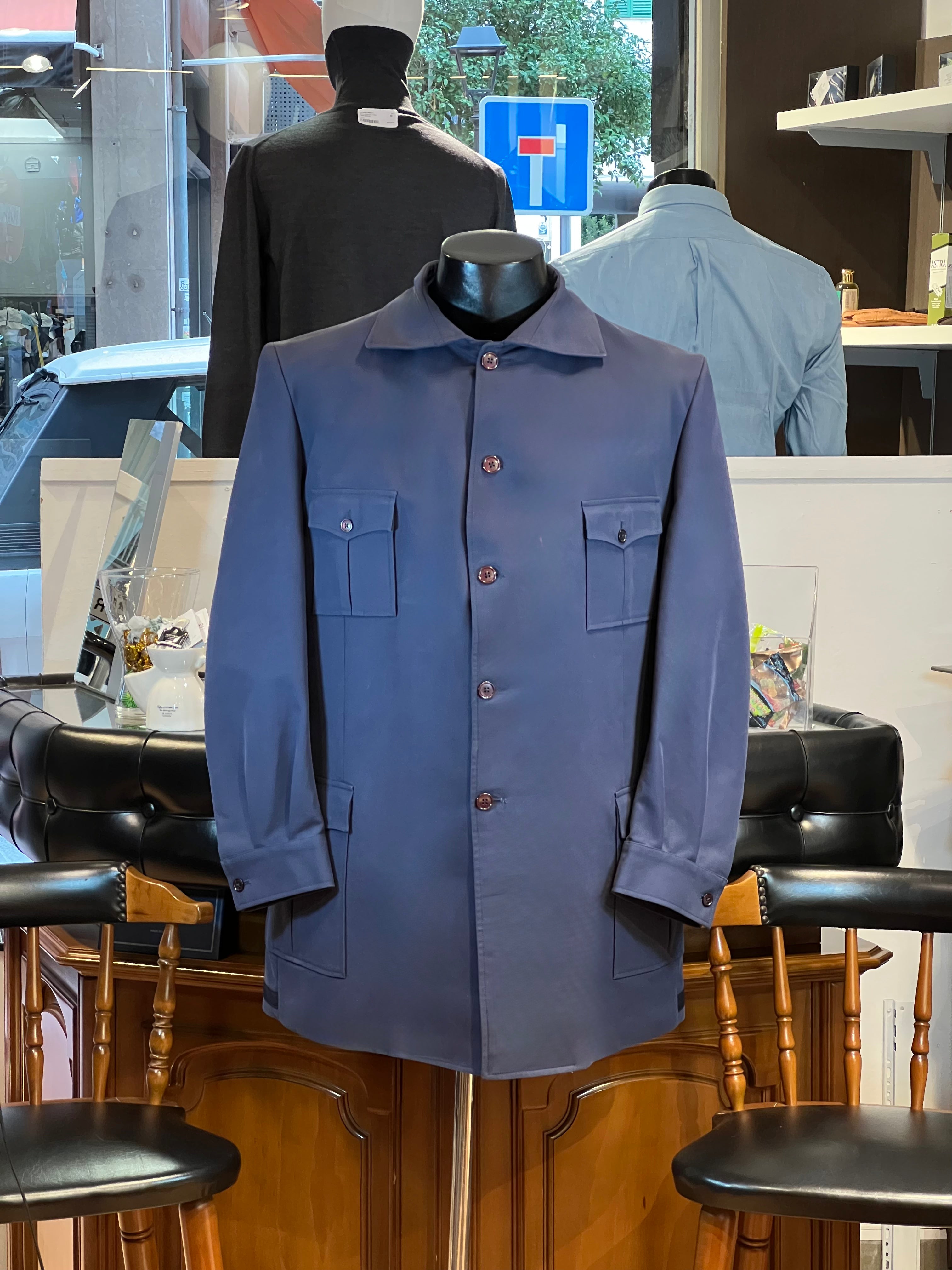 Navy blue coat – 100% Italian cotton