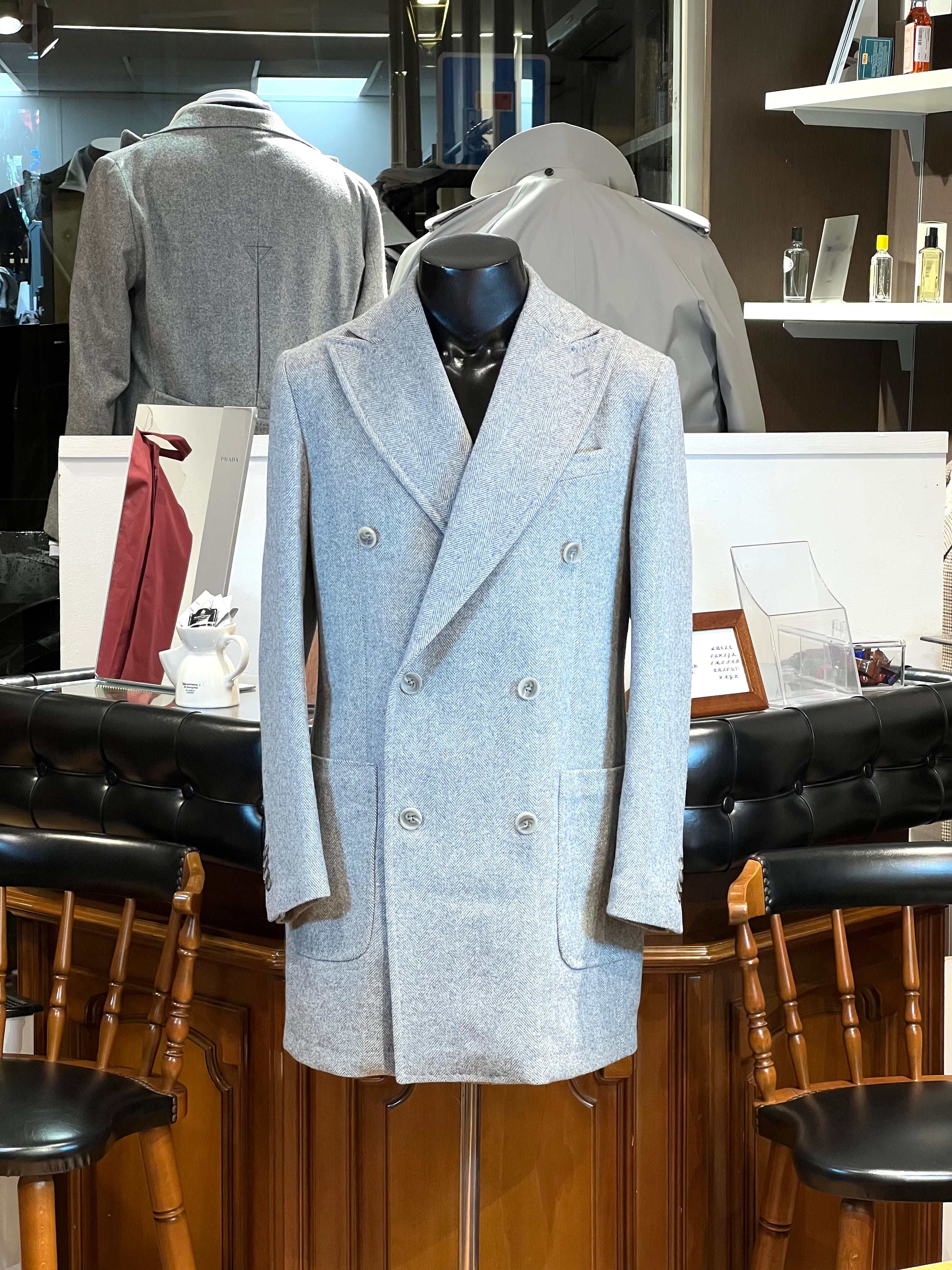 Double-breasted wool coat