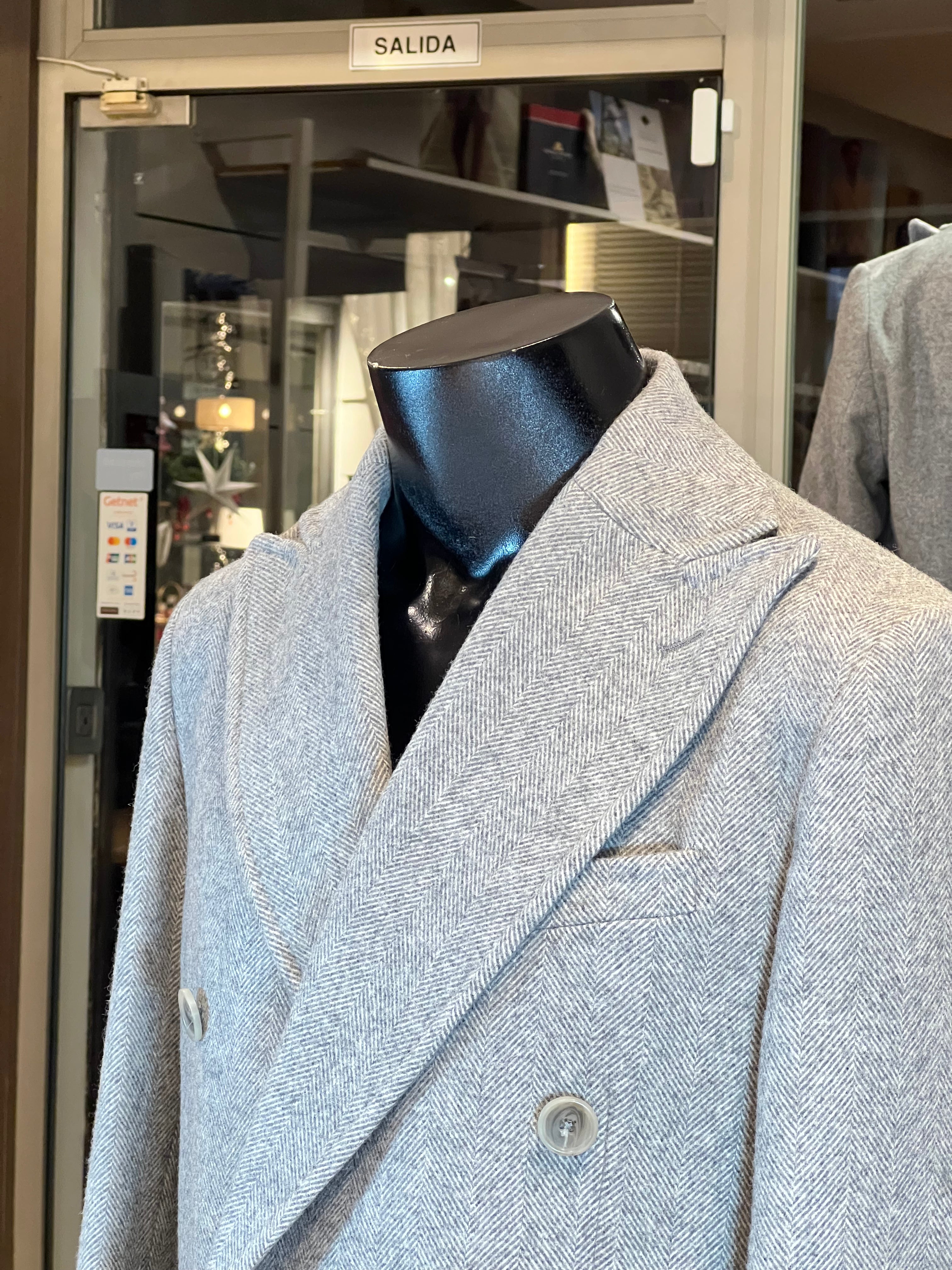 Double-breasted wool coat
