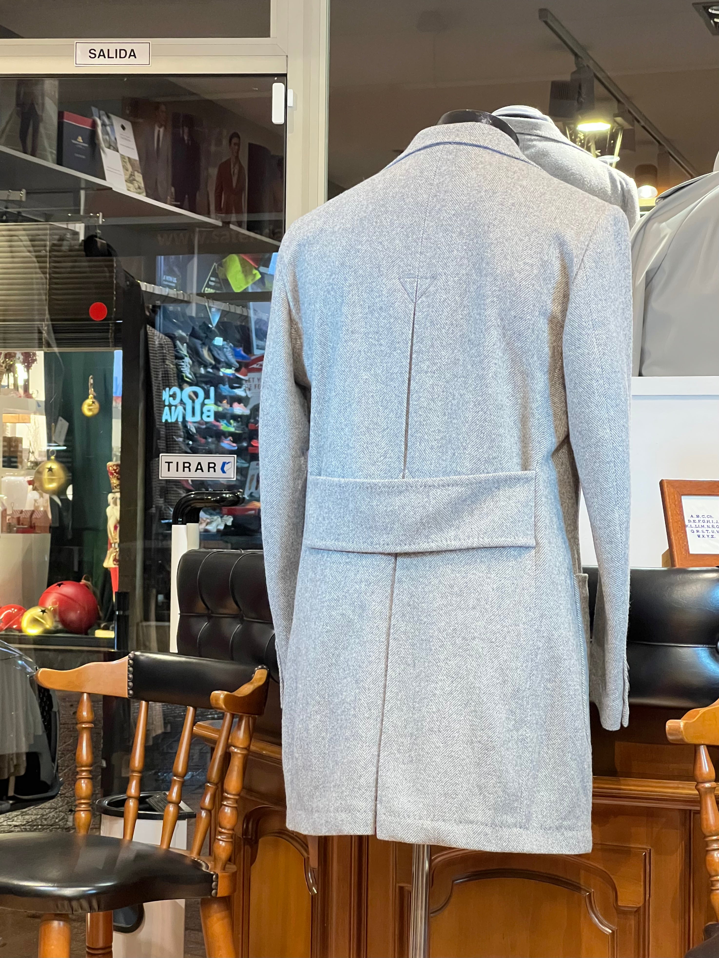 Double-breasted wool coat